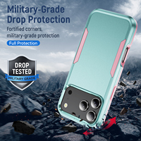 Funda Protectora para Teléfono con Diseño de Armadura Resistente a Impactos para 17 Pro Max, Material TPU y PC, Anti-Rayones, Protección 360°