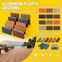 Planche de terrasse en aluminium écologique pour l'aménagement extérieur, effet bois durable, revêtement de sol en aluminium et plastique pour passerelle panoramique