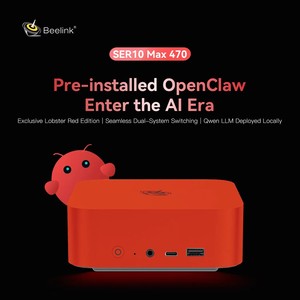 Mini PC SER10 AI 9 470 con OpenClaw Preinstalado, Radeon 890M Lobster Red, SER10 HX470-U Quad-Core Perfo - Product Image 1