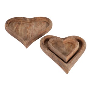 Set di vassoi in legno a forma di cuore per comodino, tavolino da caffè, decorazioni per la casa, portaoggetti per gioielli e vanità - Product Image 2