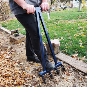 JH-Mech Cultivador Manual de Mano Azul para Jardín Césped Twist Tiller Pitchfork Acero al Carbono Borad Tenedor para Jardín - Product Image 4
