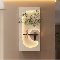 Peinture murale hydroponique de plantes vertes pour fond de couloir, en grès, avec LED, utilisable pour la culture de fleurs