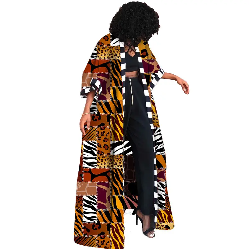 Limanying hot sales Windbreaker African ethnic style ladies jacket long print maxi african dresses long coat african clothing