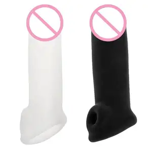 Strapon vibrador para extensão de pênis, alargamento oco, preservativo para homens e gays