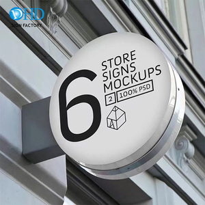 Fuera de la puerta de publicidad redonda cajas de luz LED caja de luz de exhibición de acrílico signo para tienda de negocios - Product Image 3