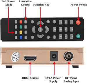 <span class=keywords><strong>Receptor</strong></span> de TV Analógico con Control Remoto para Proyectores, Enseñanza Multimedia, Ingeniería de Redes, Adaptador Convertidor de RF a HD - Product Image 6