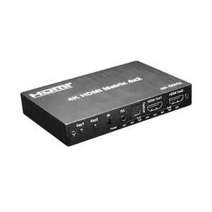 4K 60Hz HDMI Matrix Switch 4 in 2 out Audio Output HDMI Matrix 4x2 with EDID
