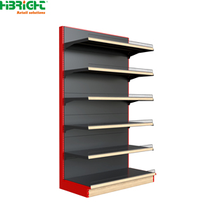 Étagère gondole double face à panneaux perforés, présentoir d'allée centrale pour supermarché - Product Image 4