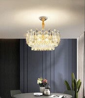 Lampe de chambre, de restaurant, de salon, d'hôtel, de maison, lustres modernes, lampes suspendues, lampe suspendue en cristal de luxe avec cadre en métal doré