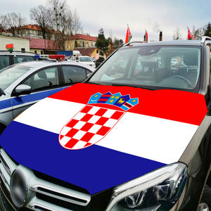 Housse de capot de voiture personnalisée en polyester avec drapeau croate pour la Coupe de football 2026, idéale pour la décoration extérieure des véhicules - Product Image 4