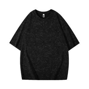 T-shirt 100% coton épais 210 g/m² style streetwear vintage délavé à l'acide, surdimensionné, sérigraphié, respirant et infroissable – Vente en gros - Product Image 4