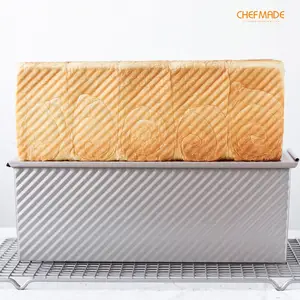 1000g Non-stick Corrugated Loaf Pan Aluminum Bread Mold Of Bread With Cover