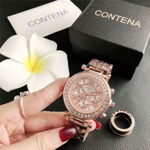 Montres de luxe pour femmes, personnalisées, en acier inoxydable argenté, avec breloques personnalisées, cristaux, étanches, avec bracelets. - Product Image 3