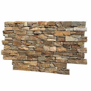 Revestimiento de Pared Exterior, Chapa de Piedra, Madera Amarilla Veteada, Pizarra Natural, Piedra Cultivada - Product Image 1
