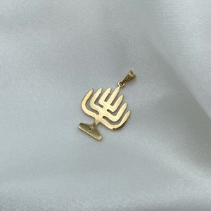 Estrella de Belén collar 316l Acero inoxidable Pvd 18K chapado en oro joyería esmalte símbolo judío Menorah Hanukkah collar - Product Image 4