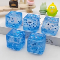 Pelota Antiestrés de Goma con Forma de Cubo de Hielo Azul, Juguete Sensorial con Material de PU para Aliviar la Ansiedad, Unisex, Mayores de 14 Años