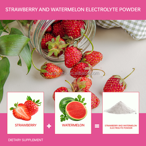 Poudre de mélange de boissons électrolytiques sans sucre en sachets, saveur fraise et pastèque, sans édulcorants artificiels, supplément d'hydratation - Product Image 3
