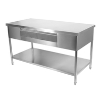 Mesa Buffet Rectangular de Acero Inoxidable, Equipo y Suministros para Cocina Comercial, Catering y Restaurantes