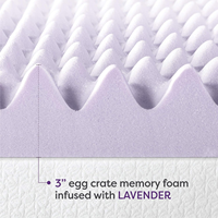 Surmatelas en mousse à mémoire de forme alvéolée de 3 pouces, meilleur prix, housse amovible, infusion apaisante de lavande, certifié OEKO-TEX pour hôtels