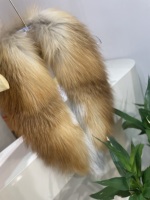 Col en fourrure de renard roux pour femme, accessoire de mode pour manteau d'hiver, châle chaud et cache-cou en fourrure naturelle de renard roux