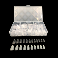Vente en gros d'usine, boîte d'ongles artificiels à couverture complète avec logo personnalisé, design français, 500 pièces, ongles artificiels, pointes d'ongles en diamant pour les orteils