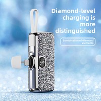 Mini banque de puissance de poche compacte 5000 alimentation de poignée de téléphone d'urgence en forme de capsule populaire transfrontalière embellissement de diamant