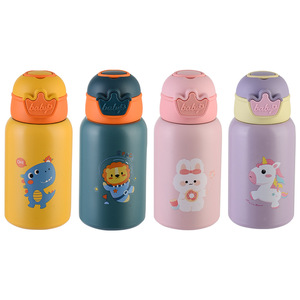 Gourde isotherme personnalisée en acier inoxydable grande capacité pour enfants, avec paille et couvercle à ouverture rapide, et sangle d'épaule - Product Image 2