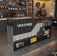 Comptoir industriel créatif en fer forgé pour café, club de motards, station de réception commerciale