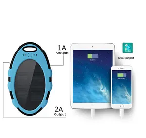 Fashional Shape 5000Mah Solar Charger Waterdichte Promo Universele Geschenken Zonne Draadloze Power Bank Voor Iphone Met Sleutelhanger