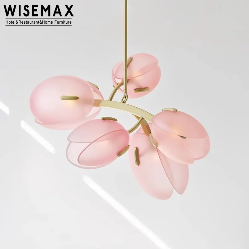 WISEMAX FURNITUREモダンクリエイティブデザインフラワーバッドペンダントランプ鉄シャンデリアLEDライト屋内照明ホテルホーム用