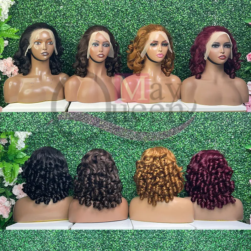 Human Hair Wigs For Sale May queen Wholesale Price 13*4 Lace Frontal Wig Hot Sell 100% Raw Human Hair For Black Women
