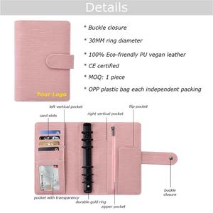 Yihe BLACK Best Selling 14-Color Saffiano Epi Leather Black-Ring A6 Budget Binder Planner untuk Hadiah Natal, Kantor, Sekolah - Product Image 5