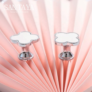 Santaya Chrome-plated Silver Brass Handles Kitchen Cabinet Pulls Bedroom Wardrobe <strong>Drawer</strong> <strong>Knobs</strong> and Leather Furniture Handle - Product Image 1