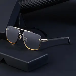 2023 neue Retro Metall Twin Beam Sonnenbrille Herren rahmen Cut Edge Fahr sonnenbrille Herren brille