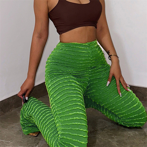 <span class=keywords><strong>Pantaloni</strong></span> <span class=keywords><strong>a</strong></span> Zampa d'Elefante <span class=keywords><strong>a</strong></span> Vita Alta da Donna, Casual e Sexy, in Maglia Ecologica Bianca e Nera per l'Autunno - Product Image 3
