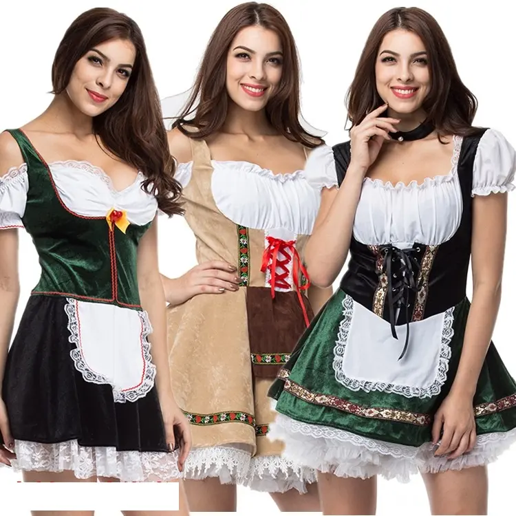 Женский костюм на Октоберфест, традиционная парная немецкая Баварская горничная, одежда для косплея, Хэллоуин, карнавал, фестиваль, праздничная одежда
