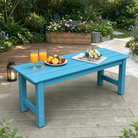 Banc de jardin rectangulaire Uplion Morden en plastique HIPS imitation bois pour terrasse, plage, appartement, café