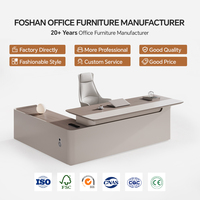 Mobiliario comercial moderno de lujo en forma de L Escritorio de oficina ejecutivo Escritorio de jefe verde ajustable modular Escritorio de Jefe de Oficina