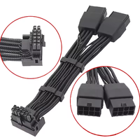 Câble gaufré 16AWG RTX4090 RTX4080 12VHPWR 16P(12+4) vers adaptateur connecteur coudé à 90 degrés 2x8 broches