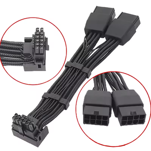 Câble gaufré 16AWG RTX4090 RTX4080 <span class=keywords><strong>12VHPWR</strong></span> 16P(12+4) vers <span class=keywords><strong>adaptateur</strong></span> connecteur coudé à 90 degrés 2x8 broches - Product Image 5