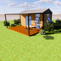 Kits de maisons conteneurs en acier préfabriquées à faible coût de transport, démontables, étanches, ignifuges, design ferme, toiture en pente
