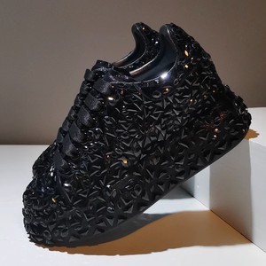 Newest Classic Sparkling Diamond Casual Shoes Trend High Top Thick Sole Rhinestone Shoes Women Elevated Old <strong>Daddy</strong> Shoes - Product Image 5