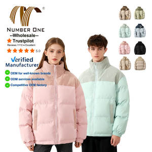 Automne <span class=keywords><strong>hiver</strong></span> vers le bas manteau unisexe collège adolescent garçons filles contraste couleur mode ample rembourré veste chaud enfants vêtements de plein air - Product Image 1