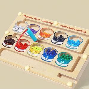 Rompecabezas de Madera para Niños y Niñas, Juego de Contar y Combinar, Laberinto Magnético de Colores y Números - Product Image 3