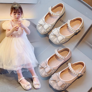 2025 printemps automne filles princesse robe chaussures chaussures plates en cuir pour enfants avec cristal brillant bébé <span class=keywords><strong>fille</strong></span> chaussures formelles - Product Image 1