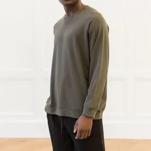 Premium Kwaliteit Oem Service Bamboe Ronde Hals Pullover Raglan Mouw Custom Sweatshirts Voor Mannen