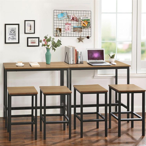 <span class=keywords><strong>Table</strong></span> longue de style industriel moderne <span class=keywords><strong>en</strong></span> <span class=keywords><strong>bois</strong></span> pour hôtel et cuisine Tables de restaurant rapide <span class=keywords><strong>Table</strong></span> de <span class=keywords><strong>bar</strong></span> et tabourets avec hauteur - Product Image 2