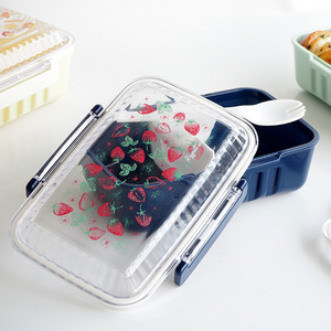 Bangduo Sandwich Meal <b>Box</b> Large Plastic Bento <b>Lunch</b> <b>Box</b> With Lid For Adults And Kids Rectangle Shape - Product Image 2