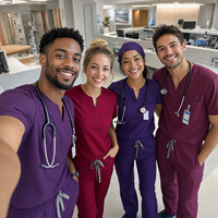 Ensemble de blouses médicales unisexes NIAAHINN, tissu extensible doux en polyester et élasthanne, col en V, multi-poches, uniforme d'infirmière et de médecin, OEM personnalisé