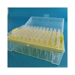 実験室で使い捨て滅菌ラック付きピペットチップフィルター付きクリア10ulピペットチップ
